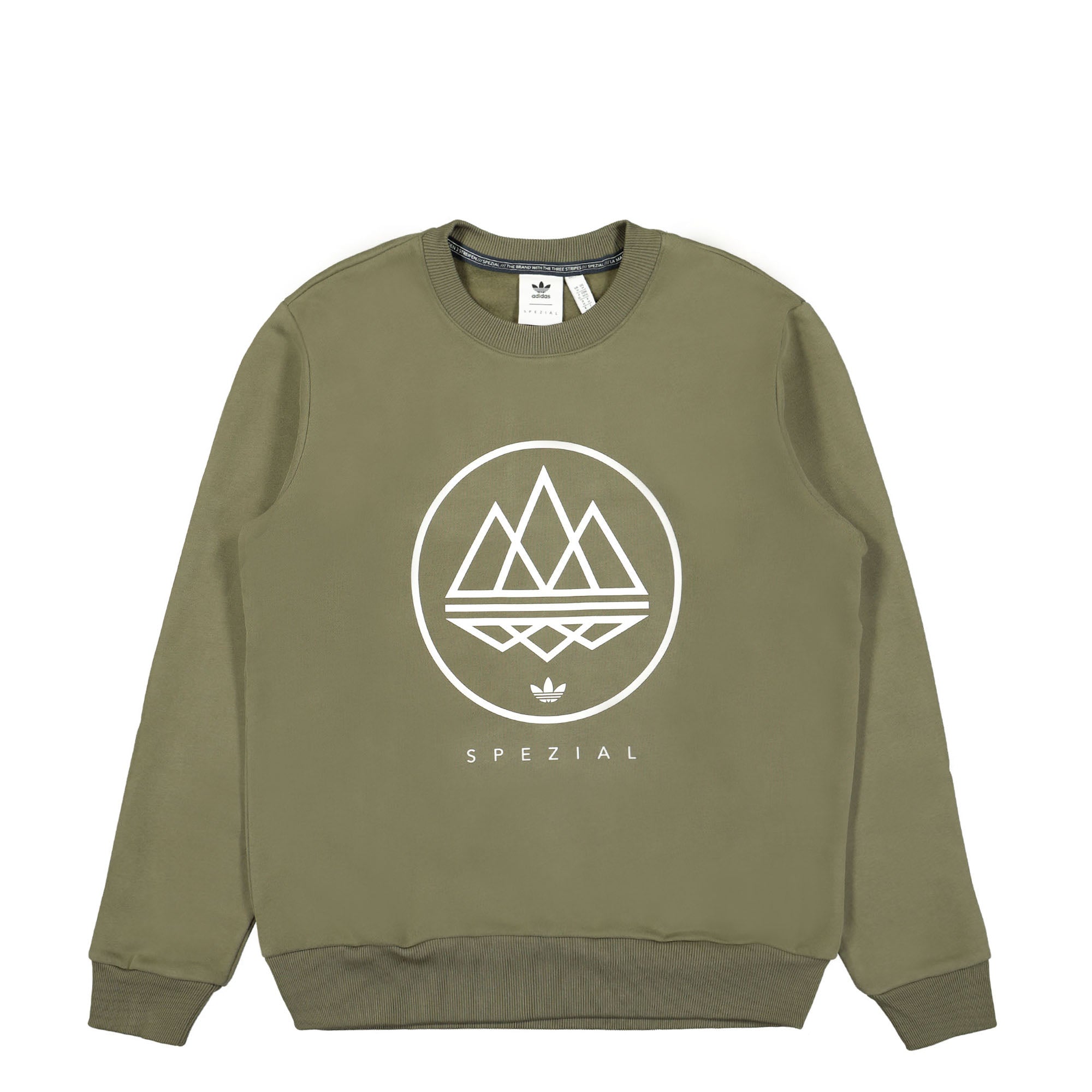 adidas Modtrefoil Crew SPZL Olive Strata Sweatshirts IN6756 | Overkill