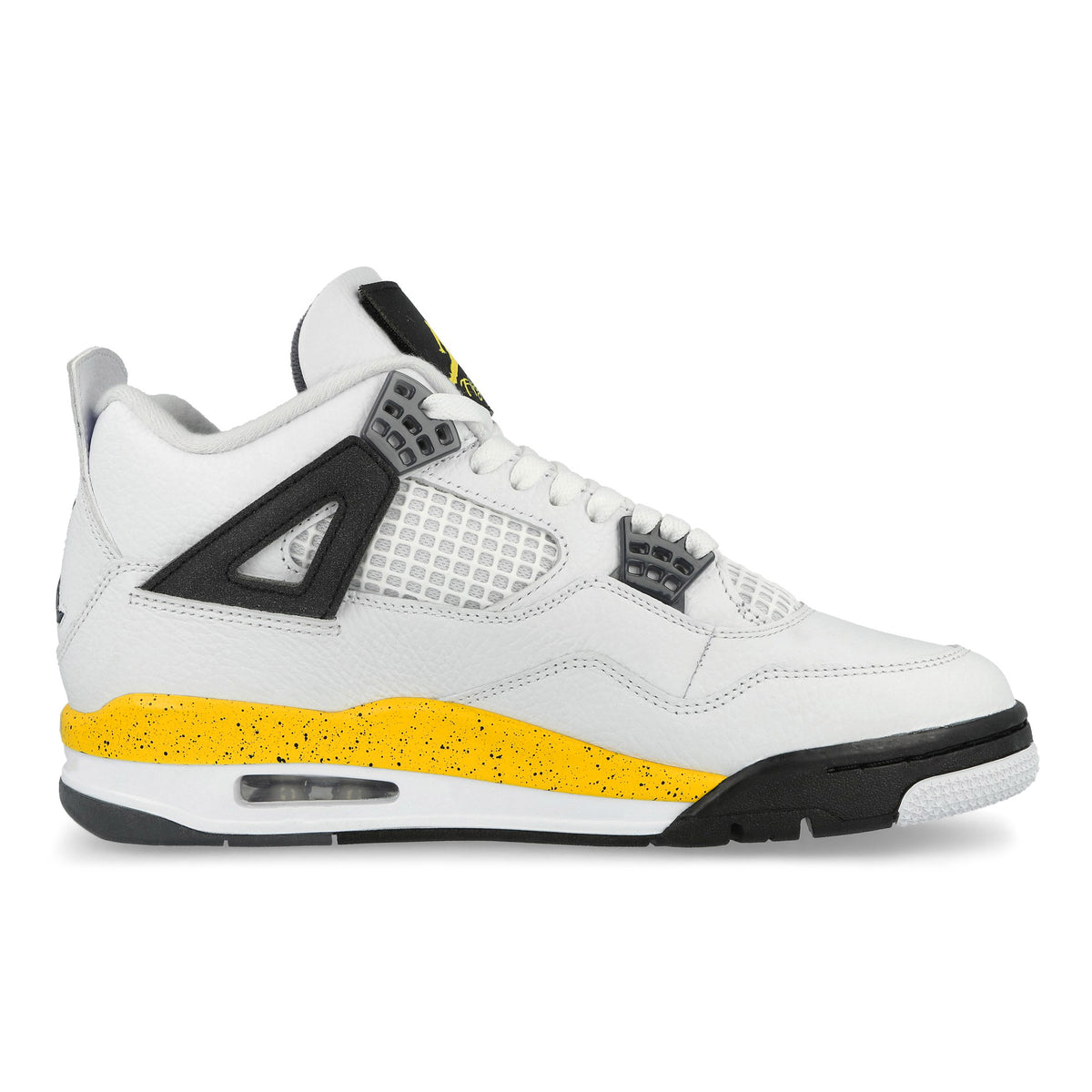 Air Jordan 4 Retro "Tour Yellow" White / Tour Yellow - Dark Blue Grey - Black Mid Top Sneakers IO2463 102 Silhouette | Overkill
