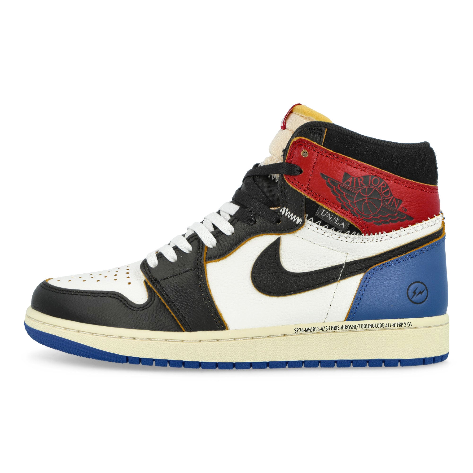 Fragment x Union x Air Jordan 1 Retro High OG SP Black / White - Varsity Red - Sport Royal High Top Sneakers IO7847 002 | Overkill
