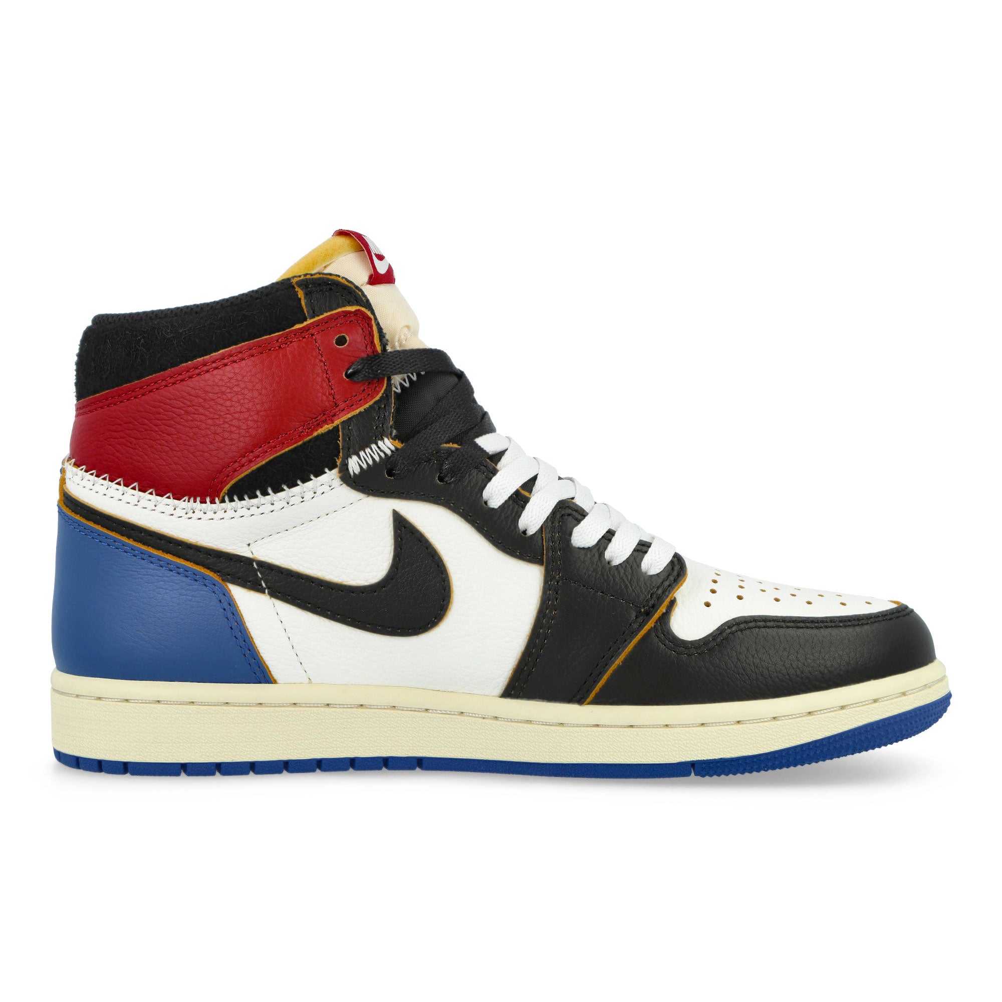 Fragment x Union x Air Jordan 1 Retro High OG SP Black / White - Varsity Red - Sport Royal High Top Sneakers IO7847 002 Silhouette | Overkill
