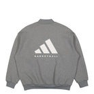 adidas Basketball Heather Crew Sweatshirt Dark Oatmeal Sweatshirts Close-up | Overkill
