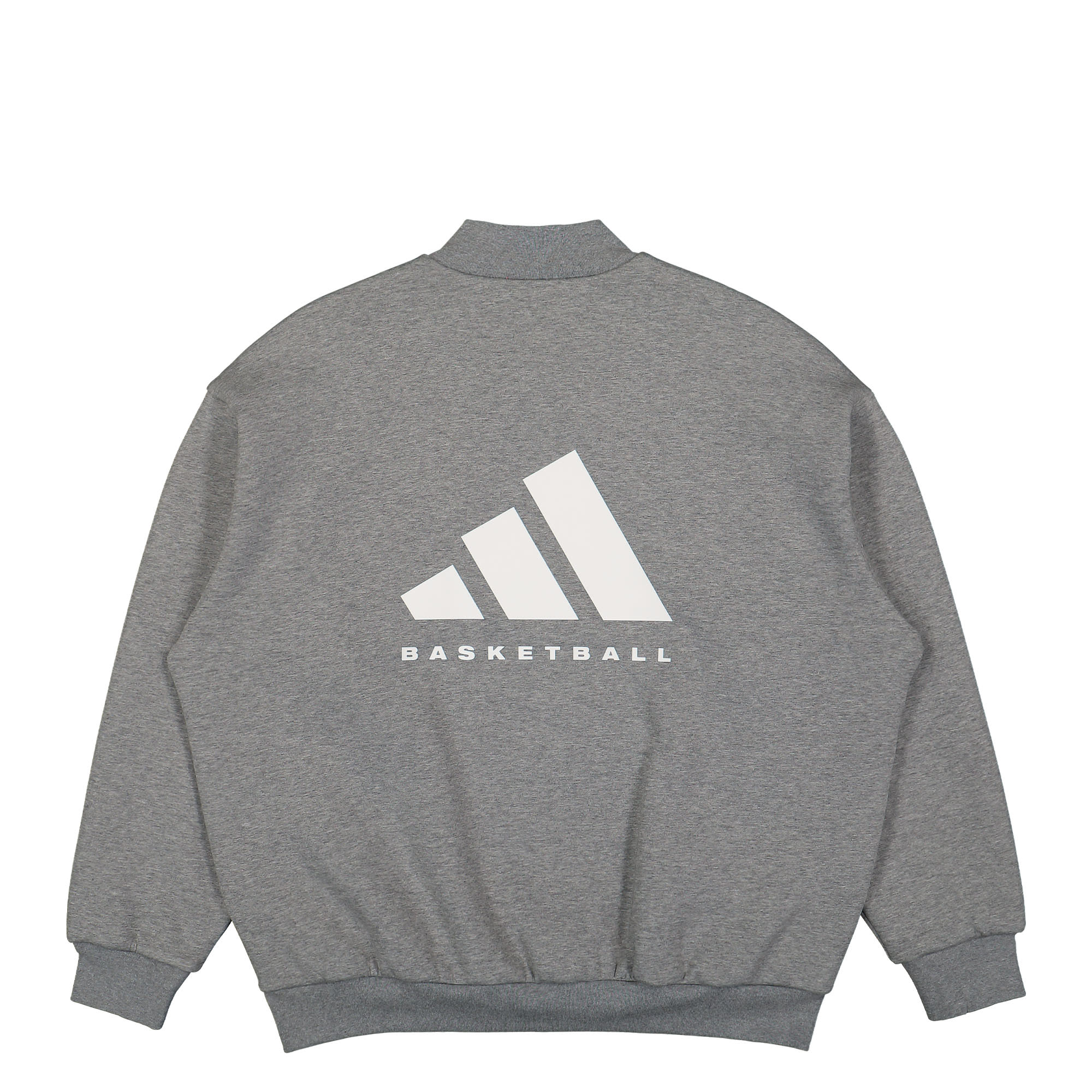 adidas Basketball Heather Crew Sweatshirt Dark Oatmeal Sweatshirts Close-up | Overkill