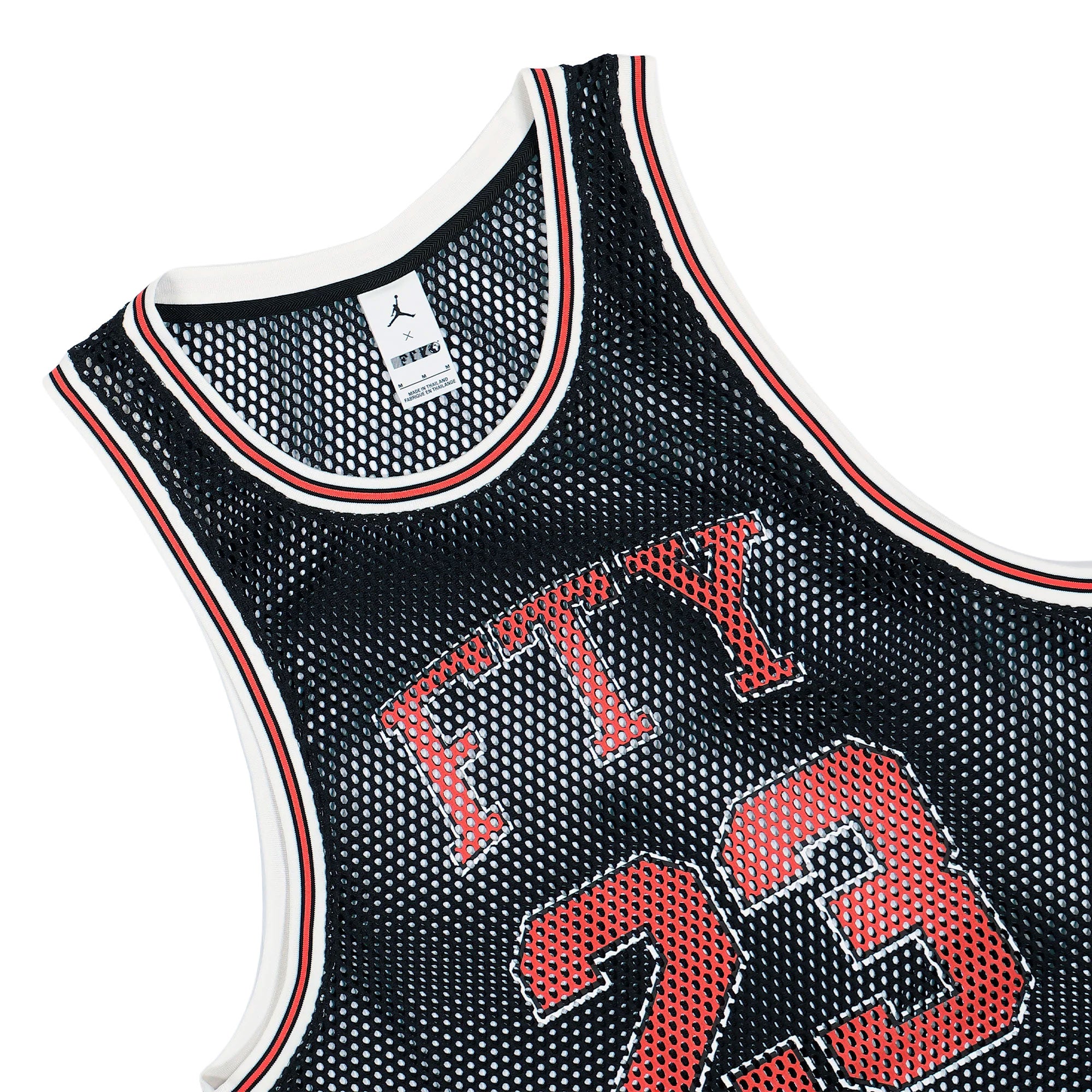 Jordan FTY BBall Jersey Black / Light Crimson T-Shirt IQ6245 010 Detailfoto | Overkill
