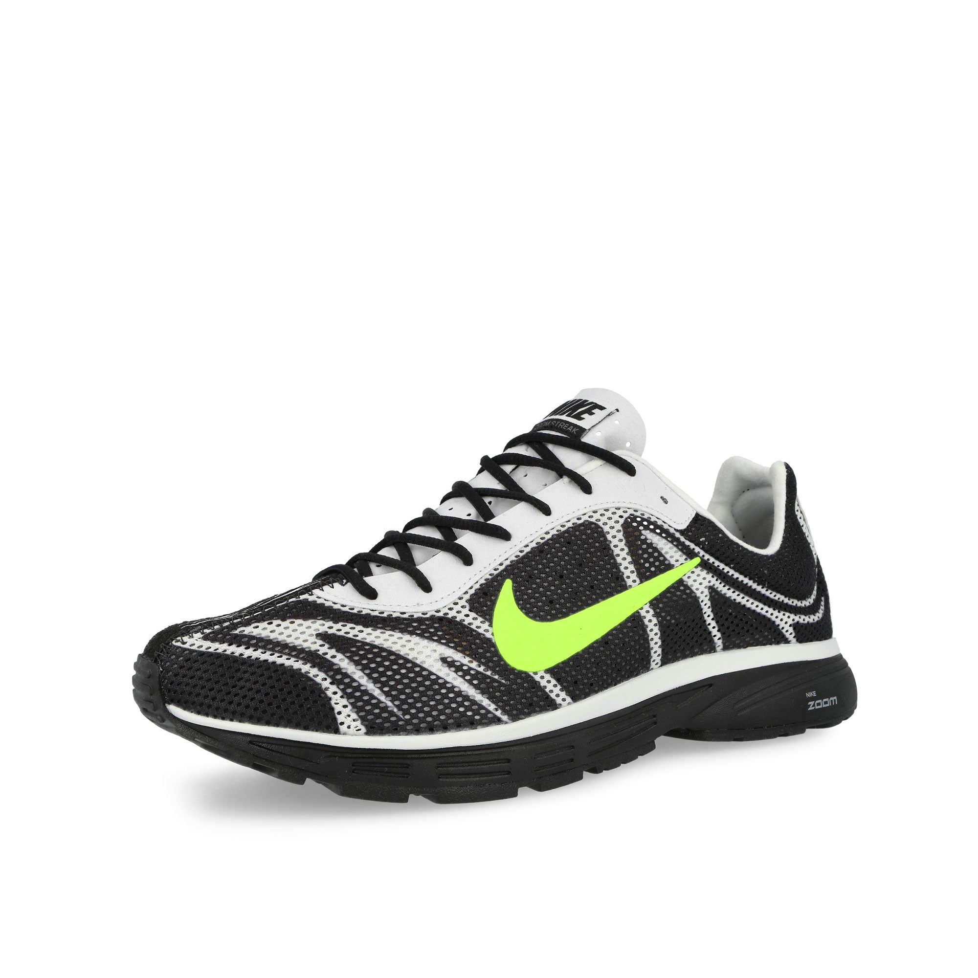 Nike Zoom Streak 3 Black / Volt - Summit White Low Top Sneakers IQ8012 001 Close-up | Overkill