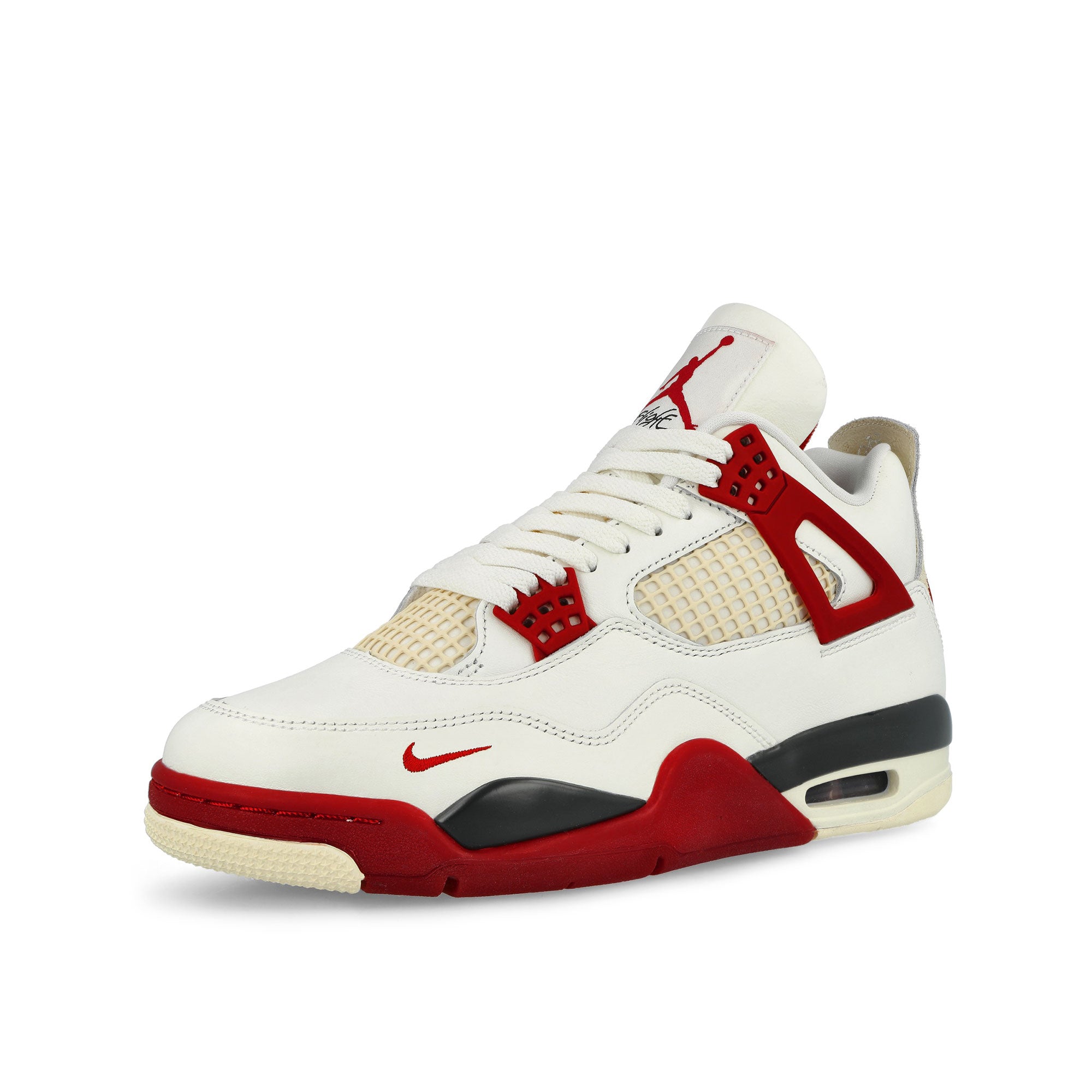 BIKE AIR x Nigel Sylvester x Air Jordan 4 Retro SP Sail / Cinnabar - Anthracite - Muslin Mid Top Sneakers IQ8055 100 Close-up | Overkill