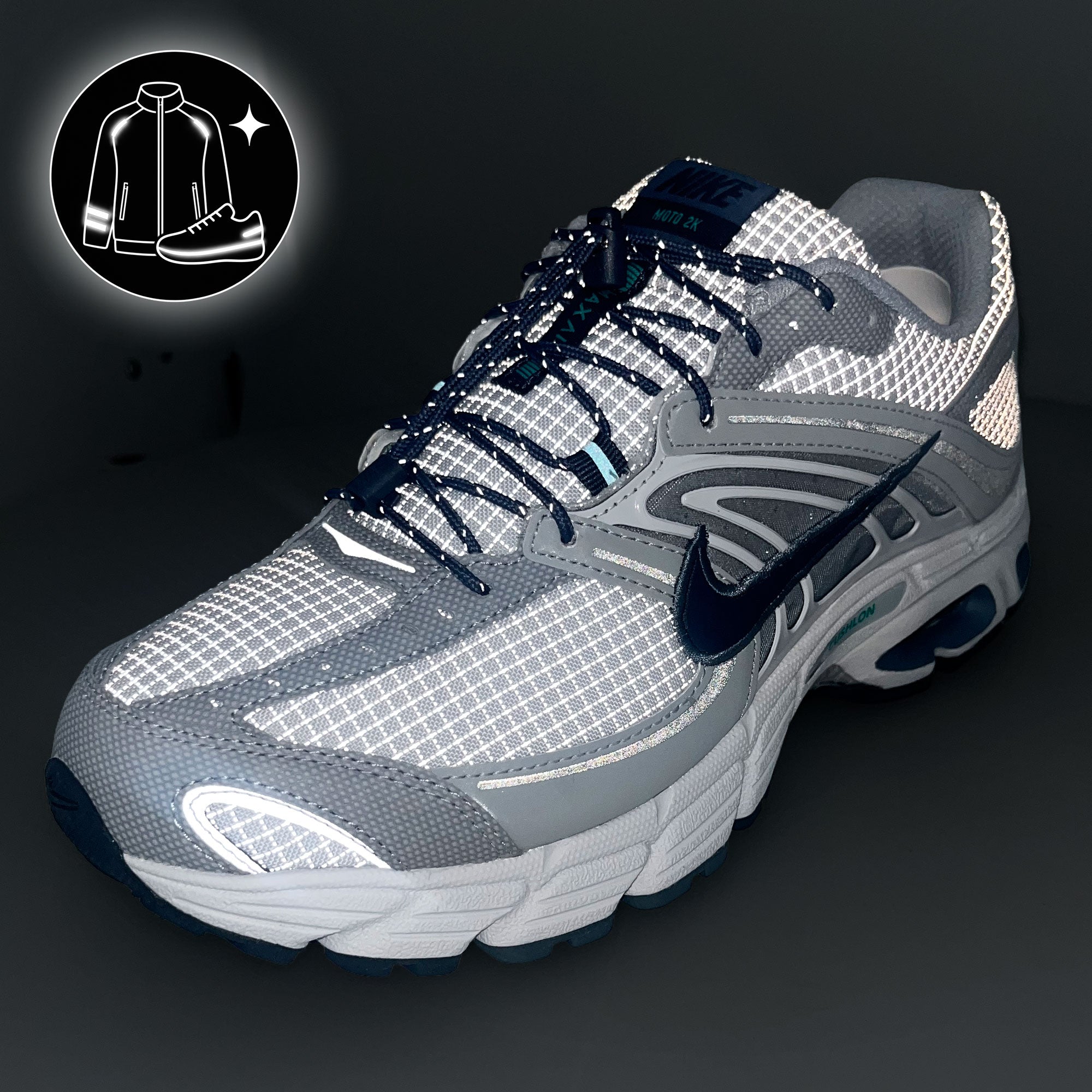 Nike Air Max Moto 2K Geyser Grey / Thunder Blue - Wolf Grey Low Top Sneakers IR0072 001 Detail View 2 | Overkill
