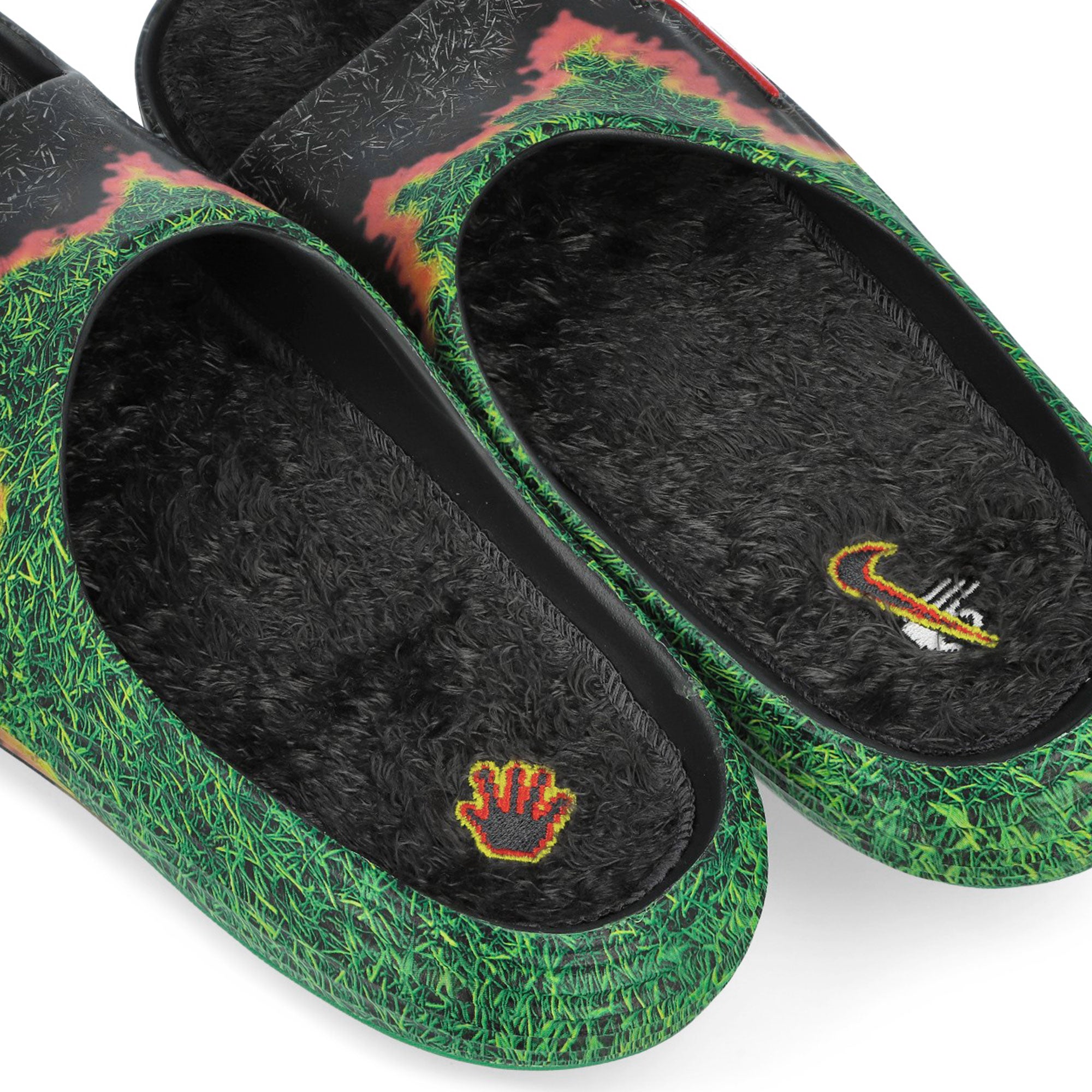 Nike Reactx Rejuven8 Slide QS .Swoosh Touch Grass Dark Smoke Grey / Black - Klly Green Slides, Sandals & Slippers IR0459 001 Material | Overkill
