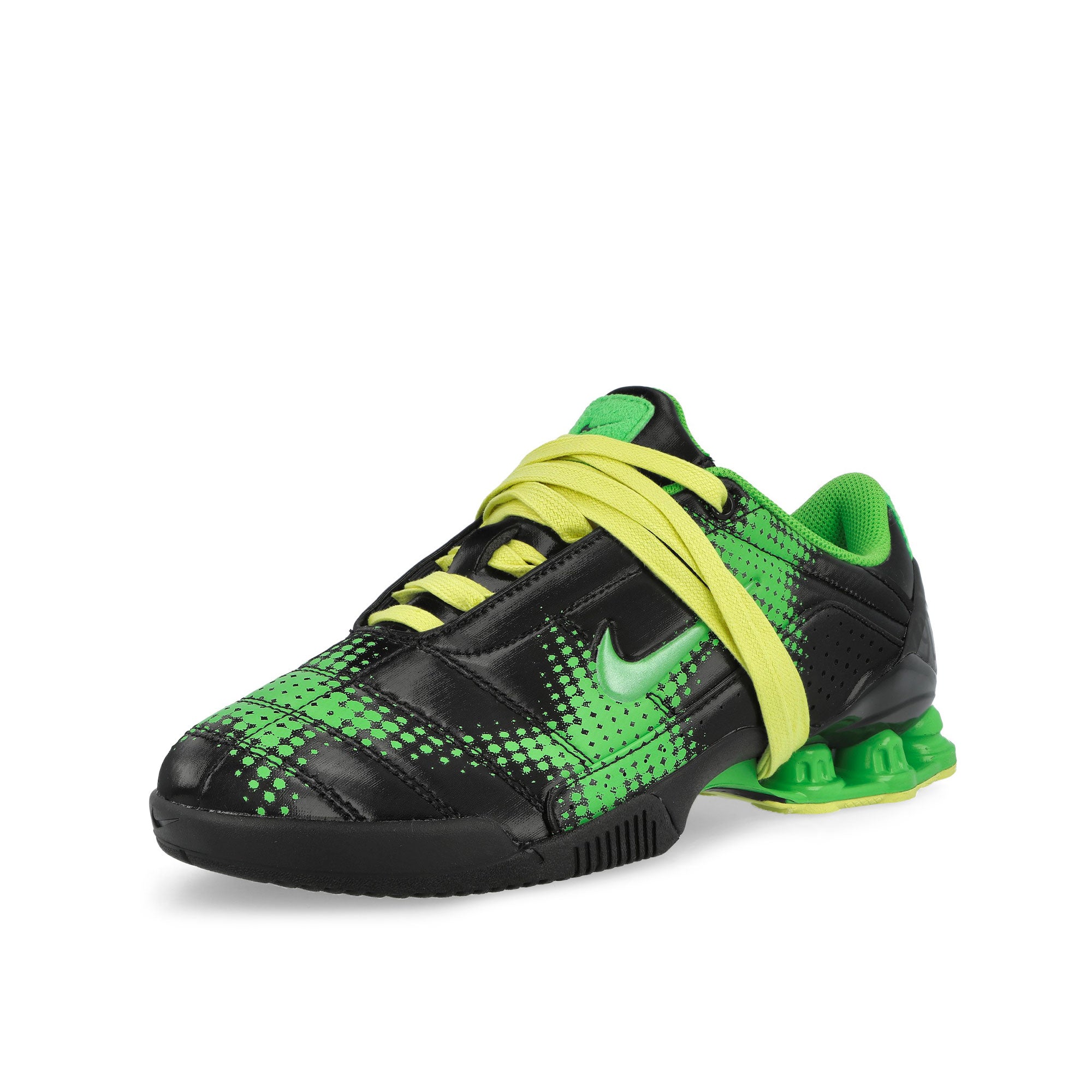 Nike Total90 Shox Magia Black / Spinach Green - Yellow Diamond - Black Low Top Sneakers IR8176 002 Close-up | Overkill
