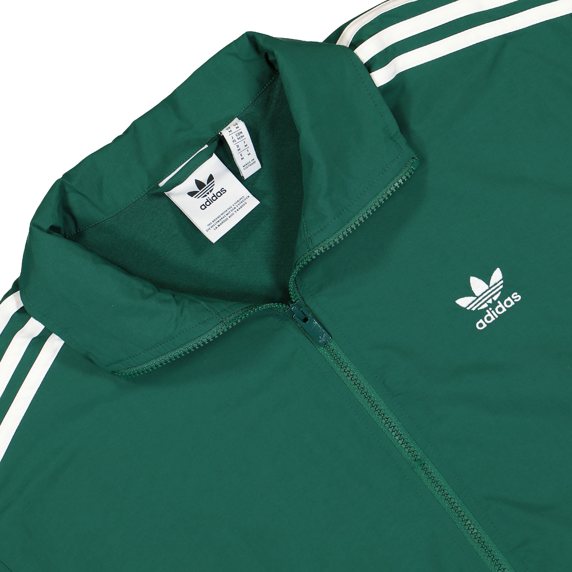 adidas Woven Firebird Tracktop Collegiate Green Track Jackets Close-up | Overkill