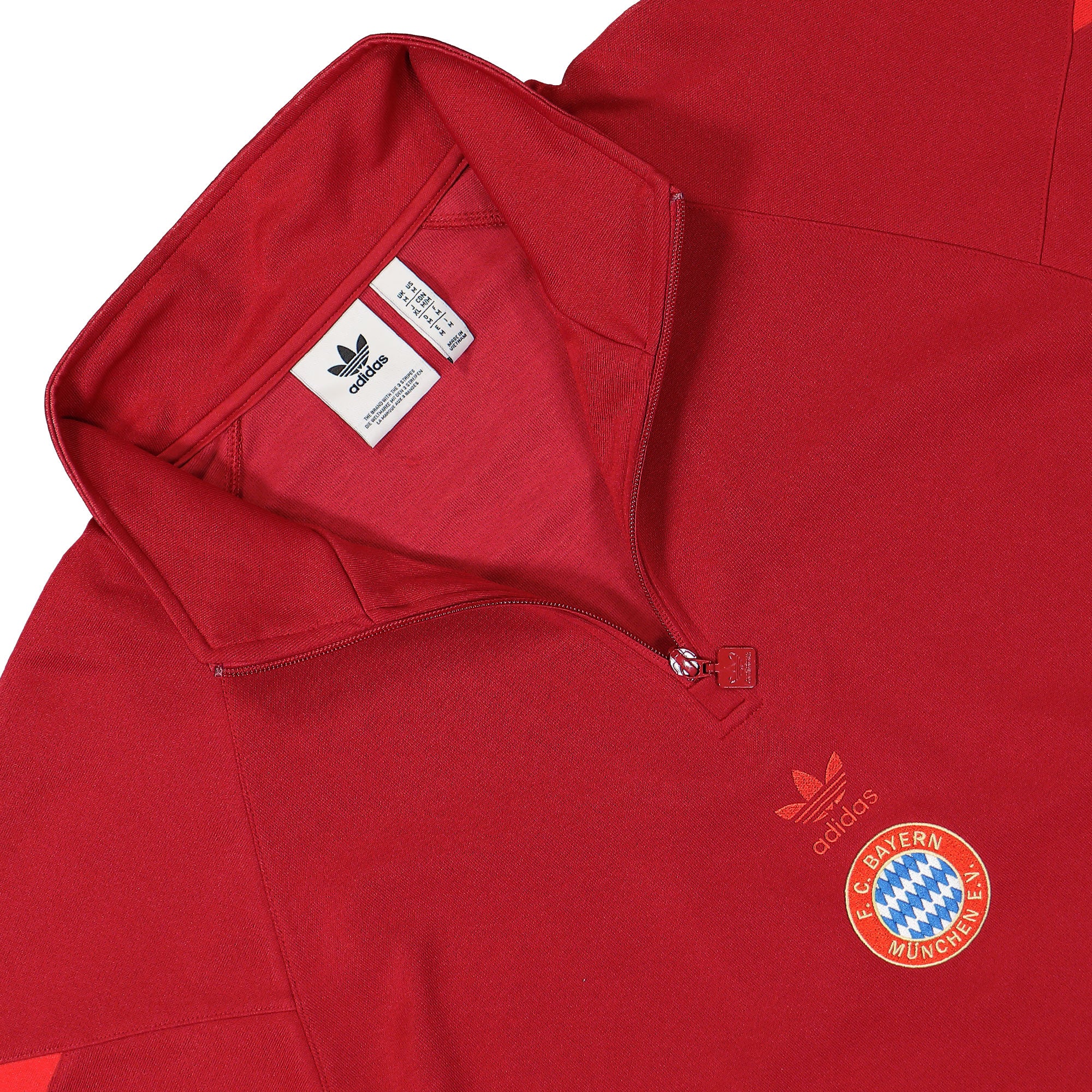 adidas FC Bayern OG Half-Zip Sweatshirt Active Maroon F19 Sweatshirts Close-up | Overkill