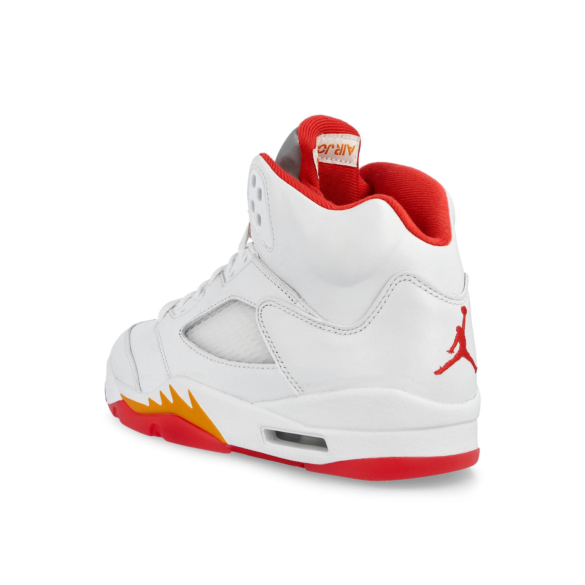 Air Jordan 5 Retro White / Sunset - Fire Red High Top Sneakers IV5678 102 Material | Overkill