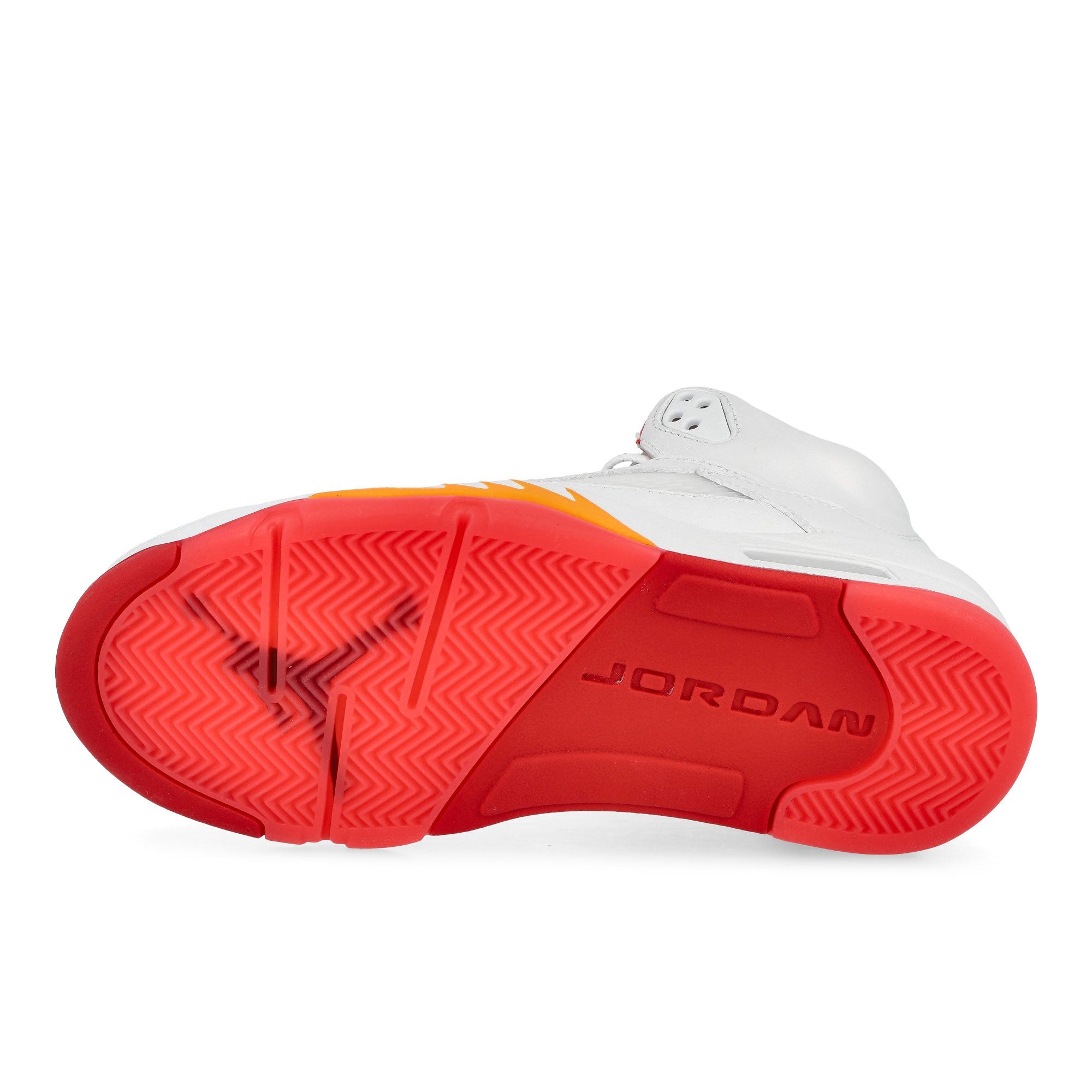 Air Jordan 5 Retro White / Sunset - Fire Red High Top Sneakers IV5678 102 Detail View 1 | Overkill