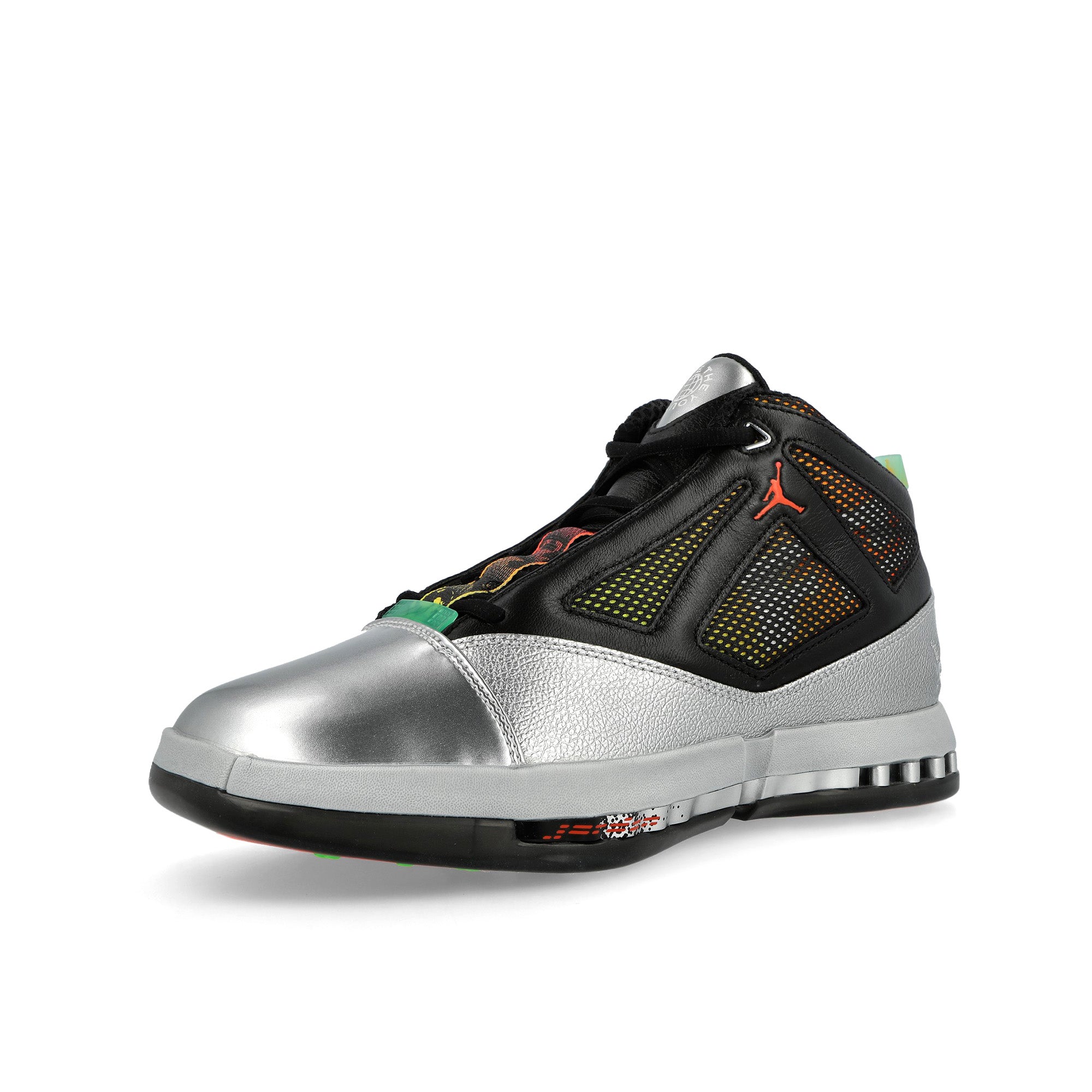 Free The Youth x Air Jordan 16 FTY SP Metallic Silver / Picante Red High Top Sneakers IV7638 001 Detail View 5 | Overkill
