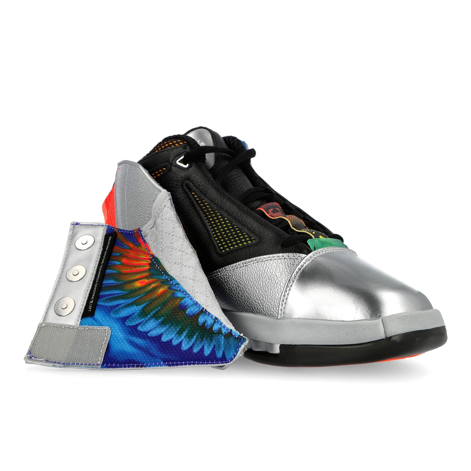 Free The Youth x Air Jordan 16 FTY SP Metallic Silver / Picante Red High Top Sneakers IV7638 001 Detail View 9 | Overkill
