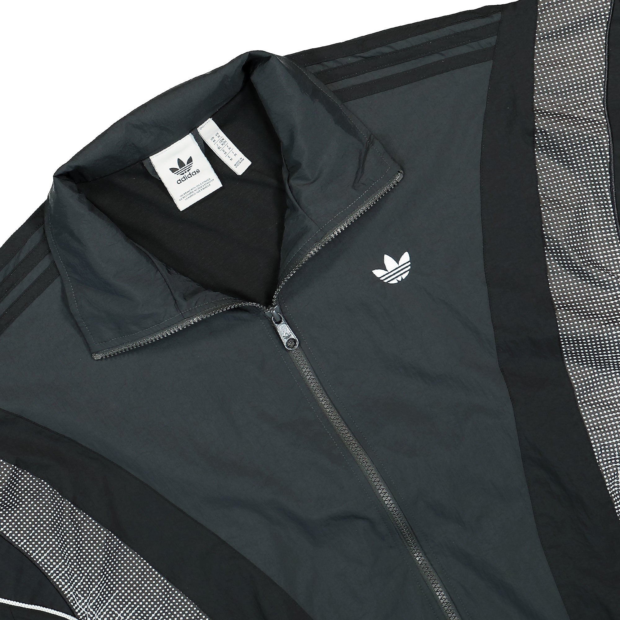 adidas Track Top Black / White Track Jackets Close-up | Overkill