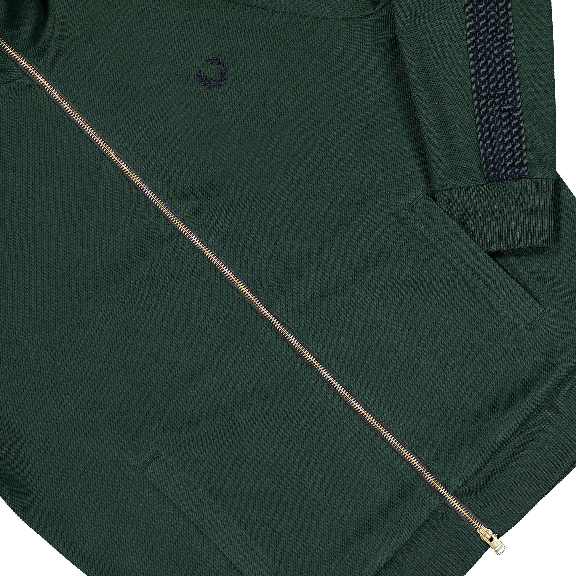 Fred Perry Dash Taped Track Jacket Court Green Track Jackets J1334-X89 Detail View 1 | Overkill
