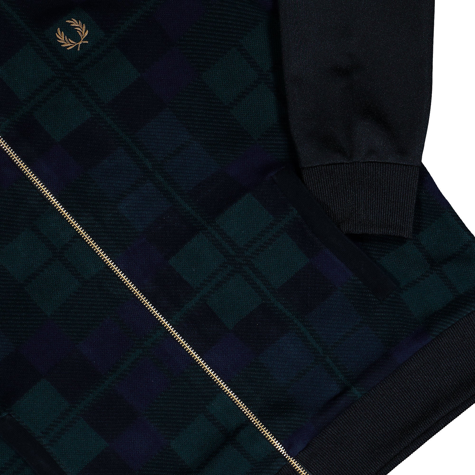 Fred Perry Knitted Front Track Jacket Black Track Jackets J1335-102 Detail View 1 | Overkill
