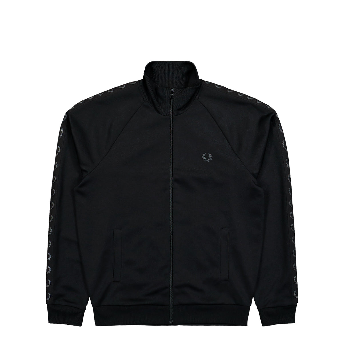 Fred Perry Contrast Taped Track Jacket Black Jacket J3343-102 | Overkill
