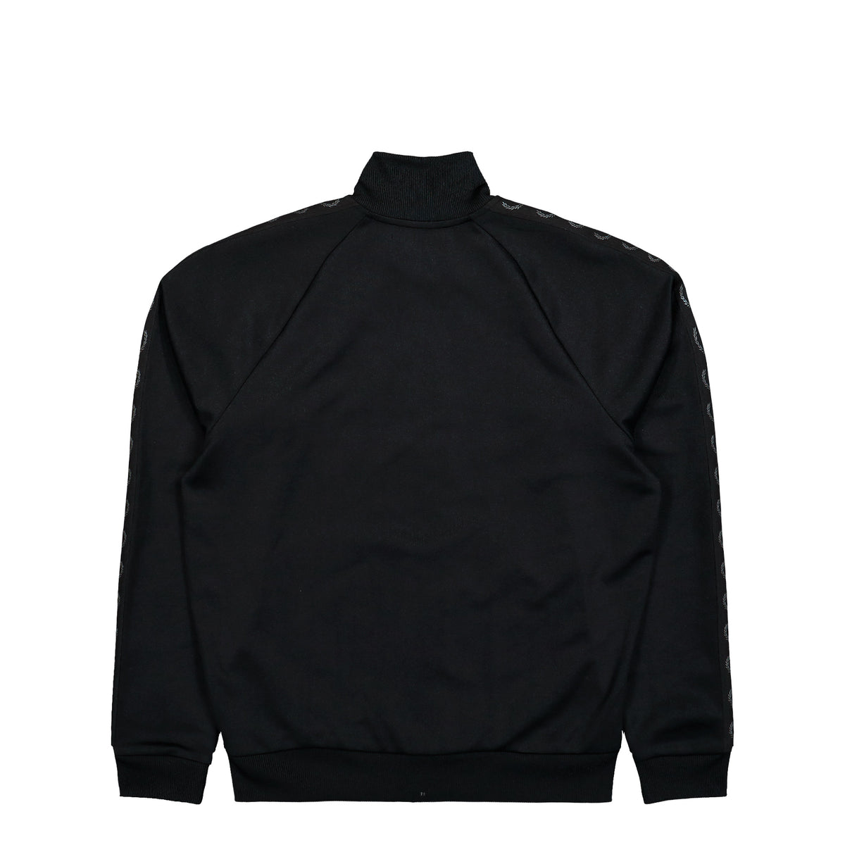 Fred Perry Contrast Taped Track Jacket Black Jacket J3343-102 Close-up | Overkill
