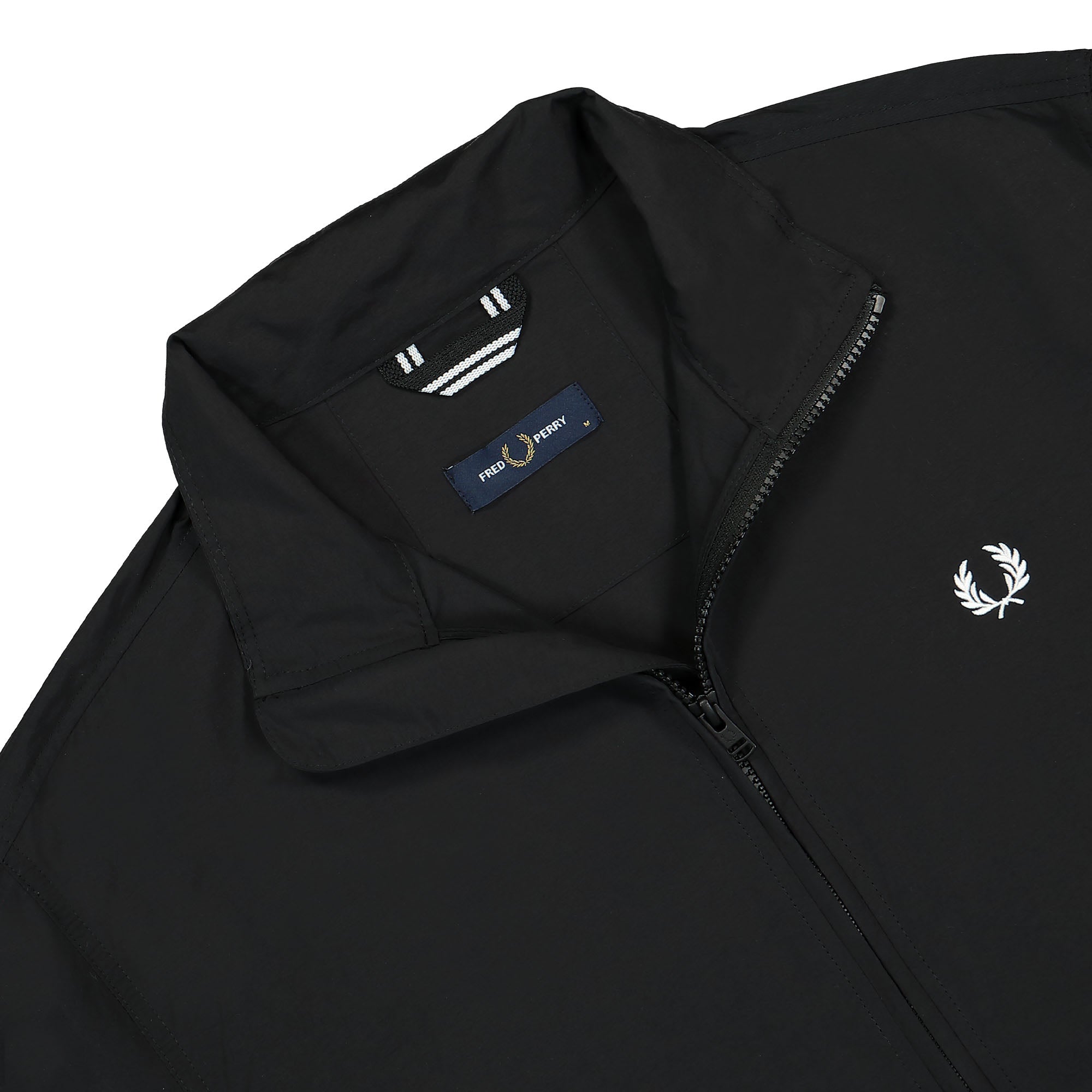Fred Perry Woven Track Jacket Black Track Jackets Close-up | Overkill