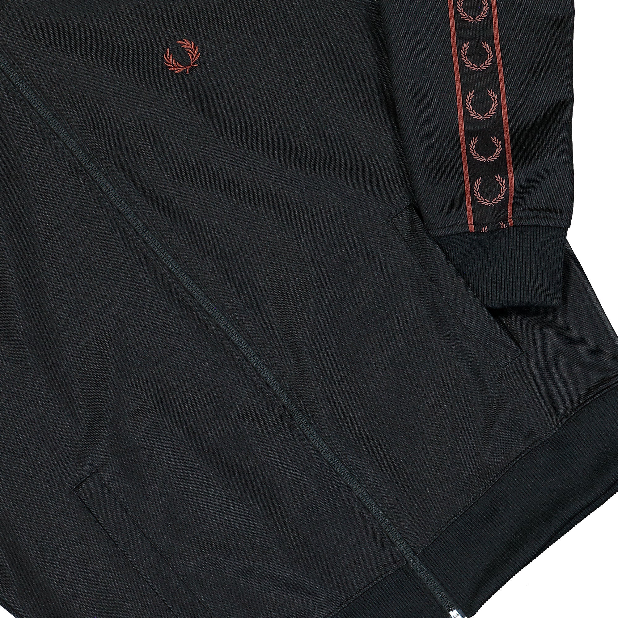Fred Perry Contrast Tape Track Jacket Black Jacket J5557-220 Detail View 1 | Overkill
