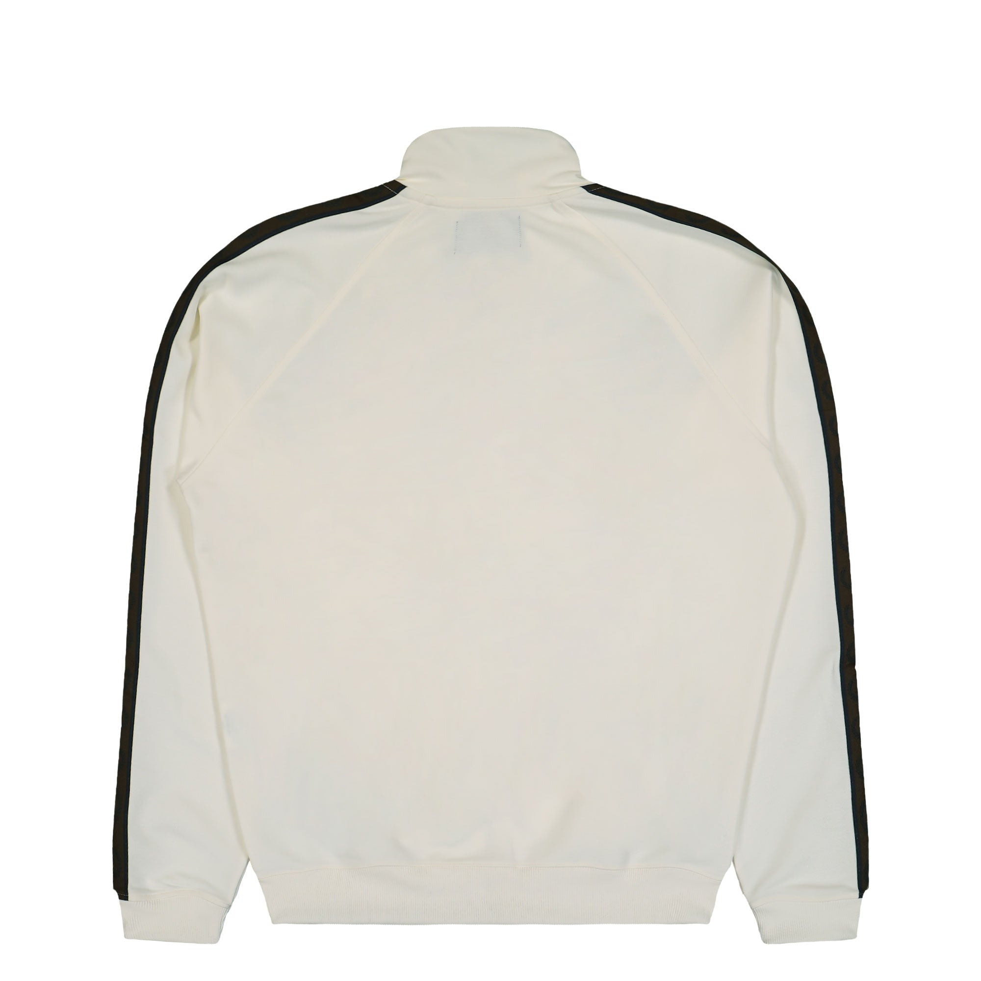 Fred Perry Contrast Tape Track Jacket Ecru / Burnt Tobacco Track Jacket J5557-42A Close-up | Overkill
