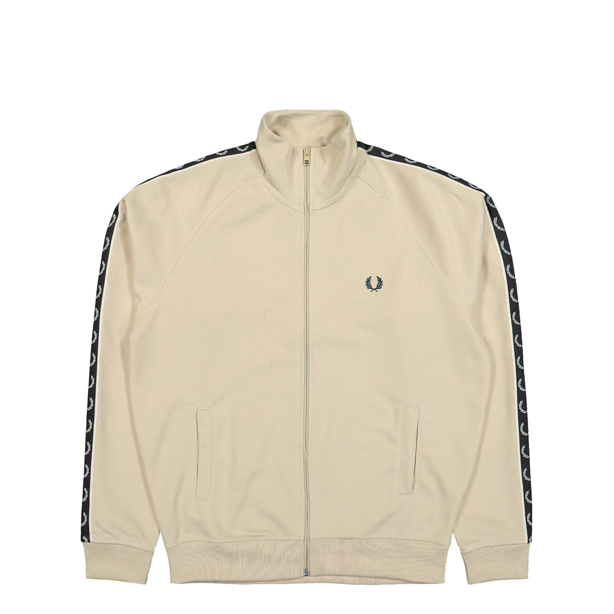 Fred Perry Contrast Taped Track Jacket Oatmeal Jacket J5557-691 | Overkill
