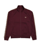 Fred Perry Contrast Tape Track Jacket Oxblood / Champagne Track Jackets J5557-69A | Overkill
