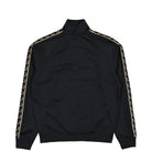 Fred Perry Contrast Tape Track Jacket Black / Champagne Track Jackets J5557-90A Close-up | Overkill

