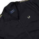 Fred Perry Contrast Tape Track Jacket Black / Champagne Track Jackets J5557-90A Detailfoto | Overkill
