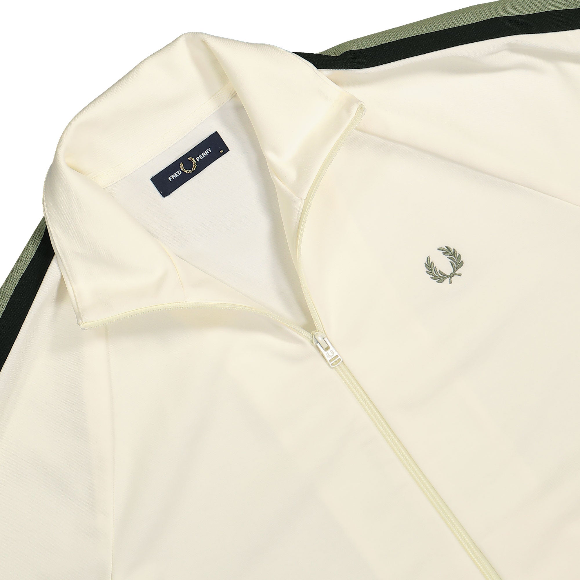 【かずき】FRED PERRY アイボリー トラックジャケットUK 10 美品】Fred Perry トラックジャケット アイボリー ポルトガル製 S