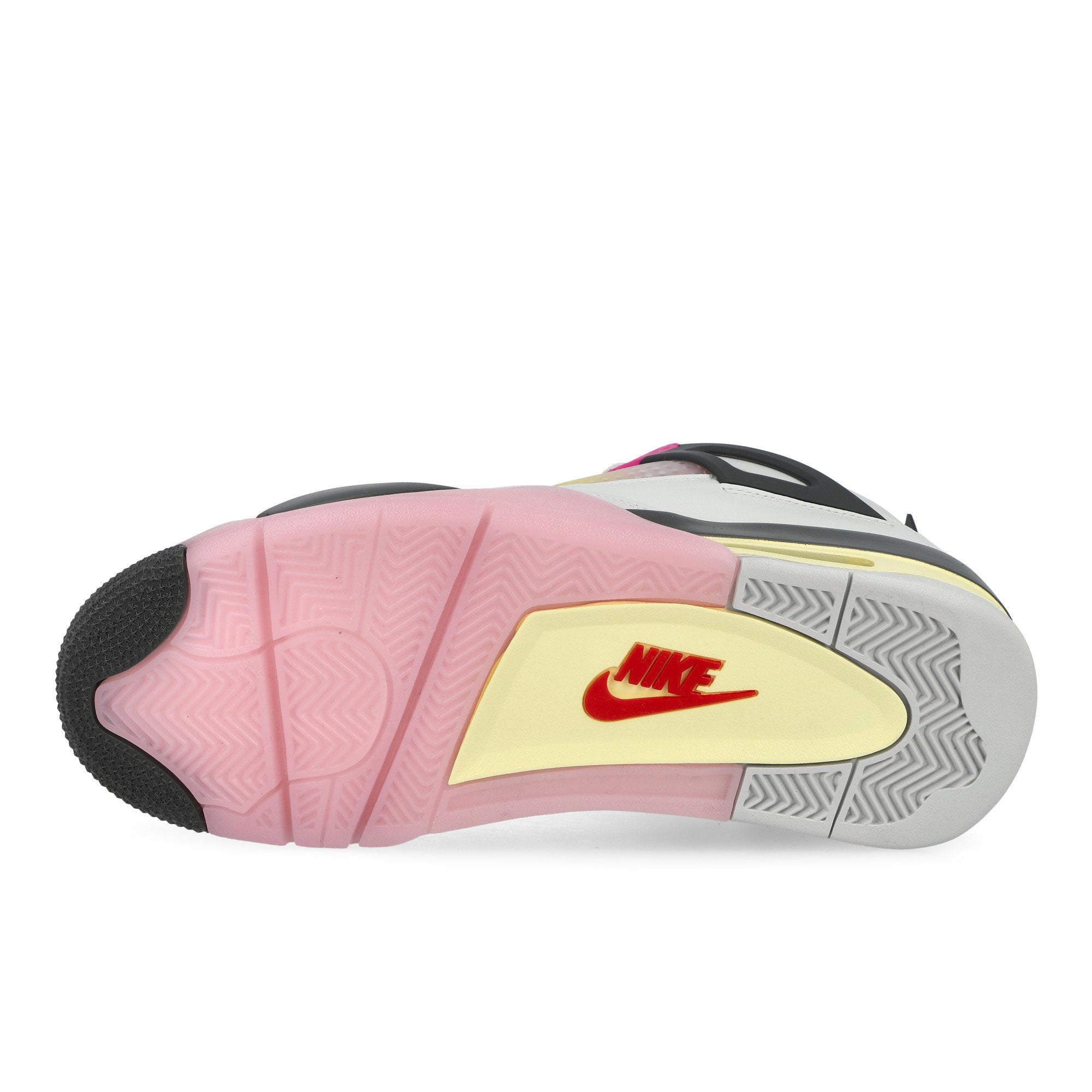 Air Jordan 4 Retro Comic Off White / Fire Pink - Anthracite Mid Top Sneakers JA1135 100 Detail View 1 | Overkill