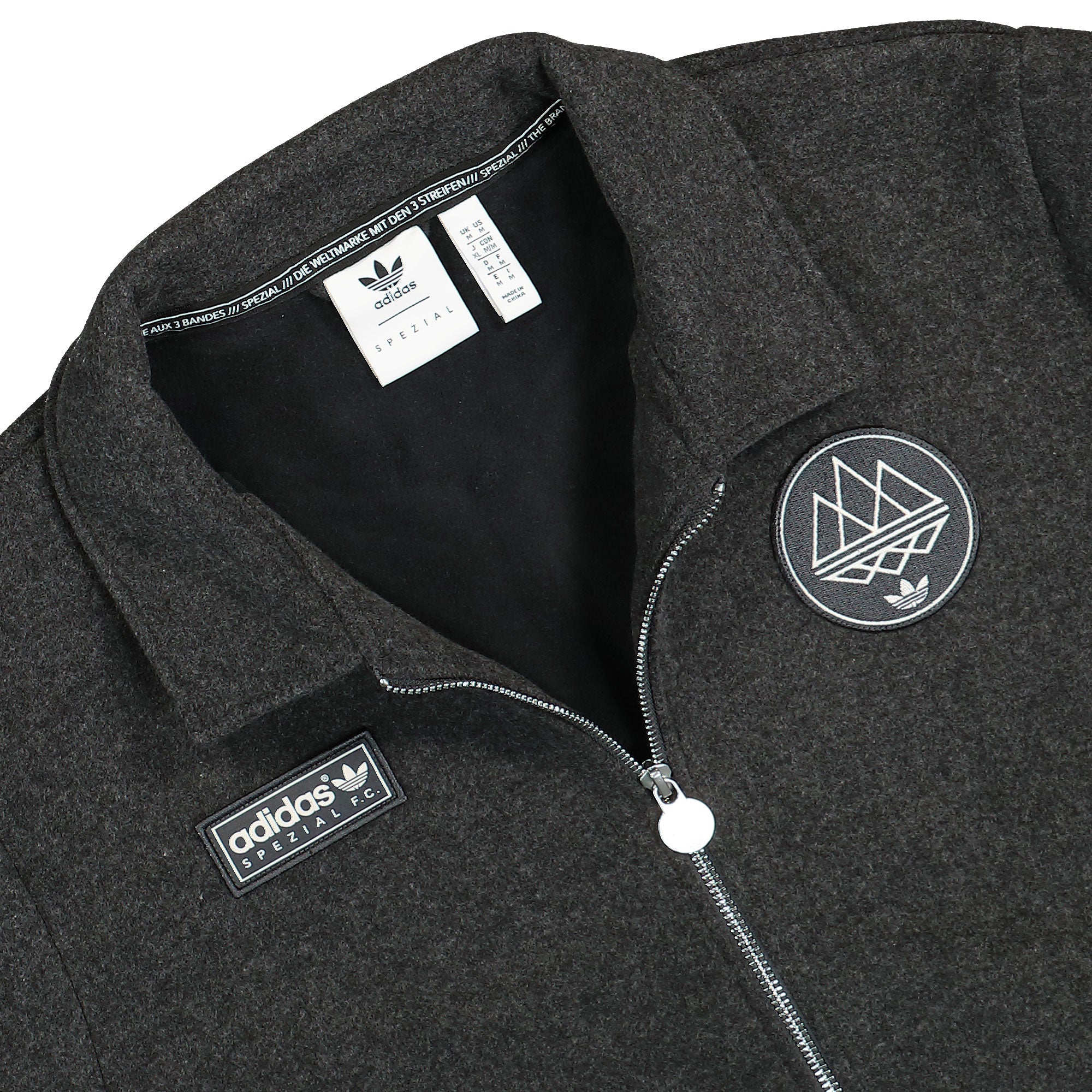 adidas Track Top SPZL F.C. Dark Grey Heather Track Jackets Close-up | Overkill