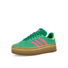 adidas Gazelle Bold W Court Green / Lucid Pink / Pure Sulfur Low Top Sneakers  Close Up | Overkill