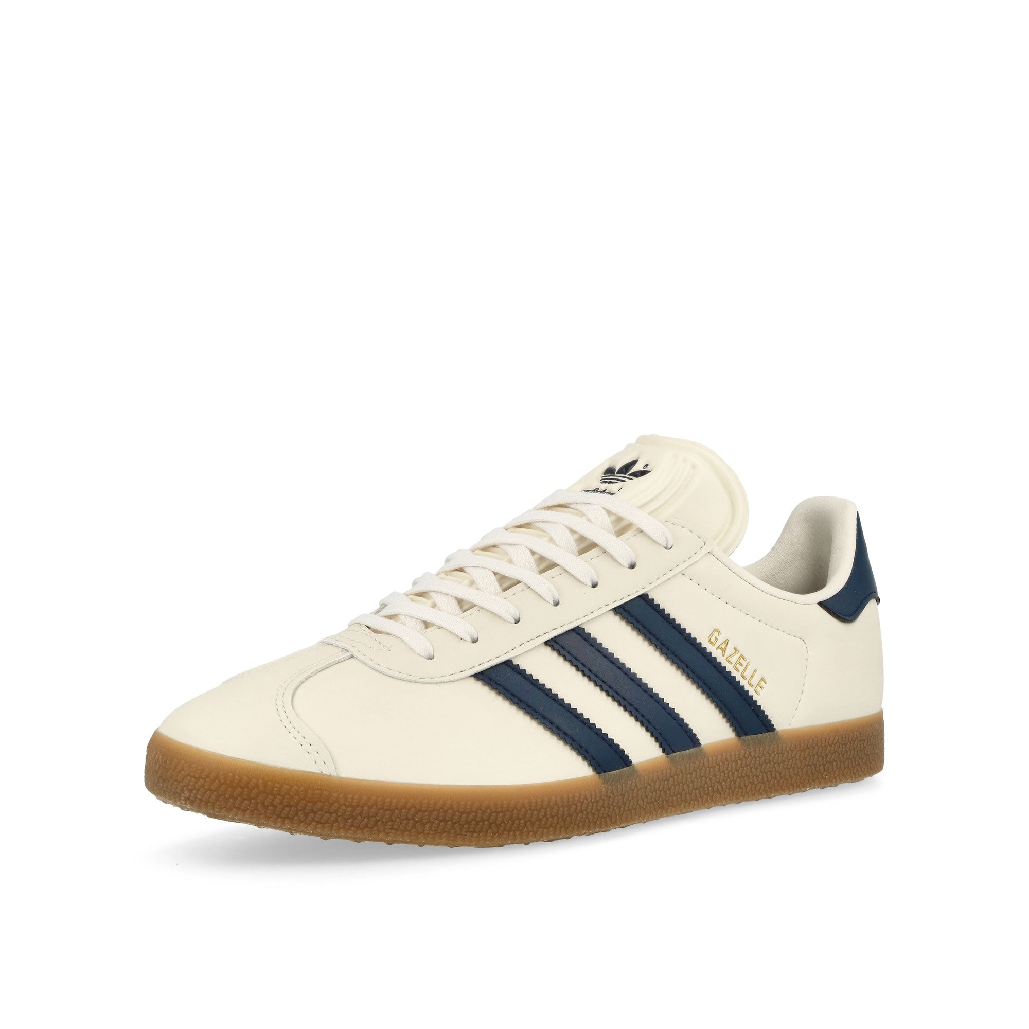 adidas Gazelle Cloud White / Dark Blue / Gum 4 Low Top Sneakers  Close Up | Overkill