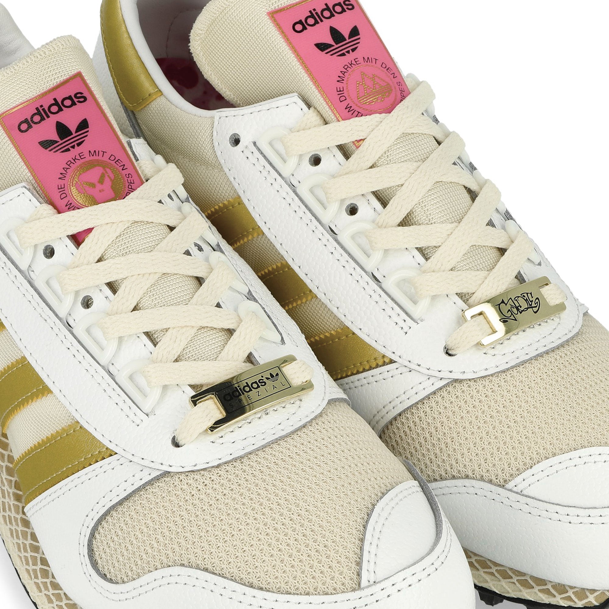 adidas Silverbirch SPZL Feather White / Metallic Gold Low Top Sneakers  Detail View 1 | Overkill