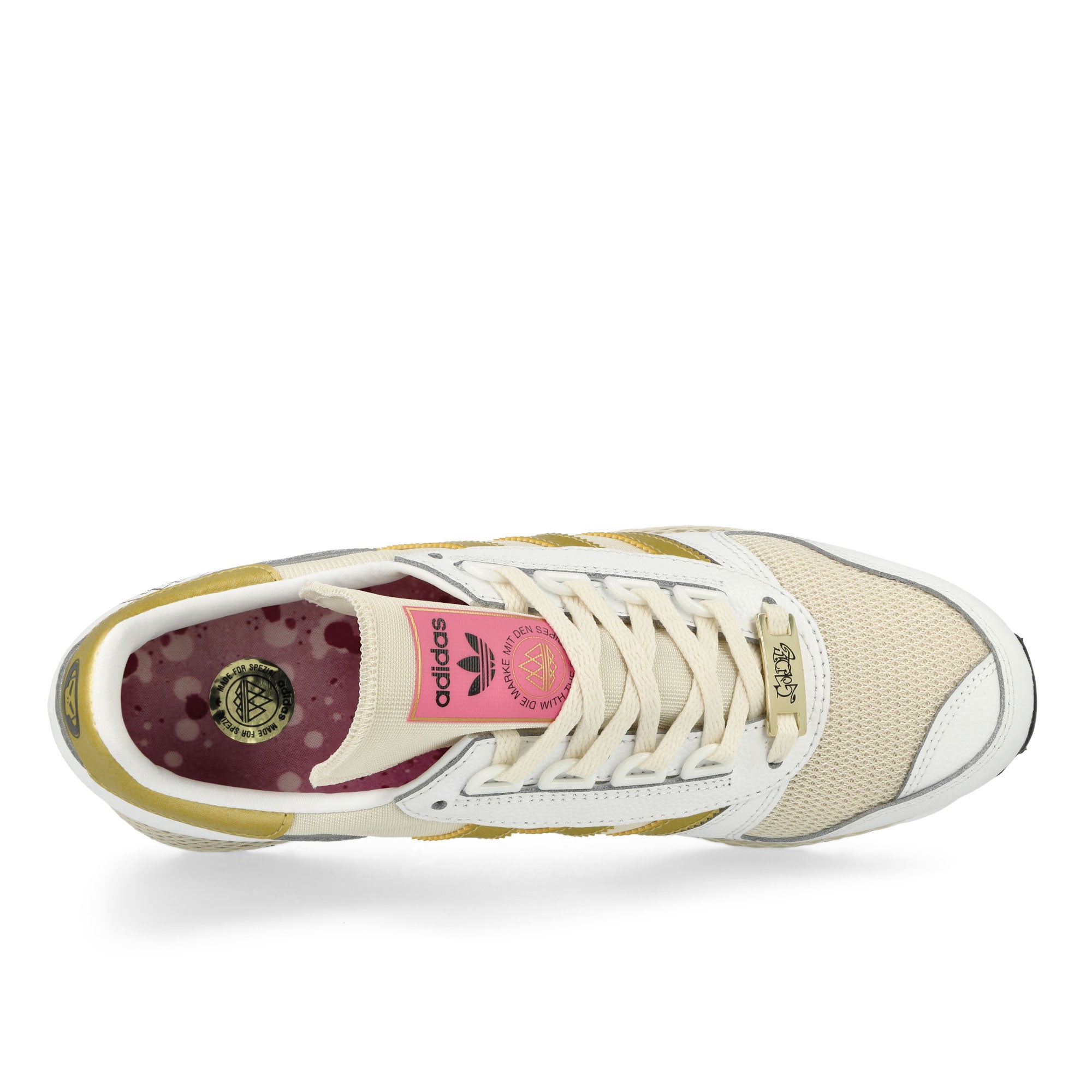adidas Silverbirch SPZL Feather White / Metallic Gold Low Top Sneakers  Detail View 2 | Overkill