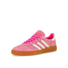 adidas Handball Spezial W Lucid Pink / Footwear White / Gold Metallic Low Top Sneakers  Close Up | Overkill