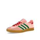 adidas Gazelle Indoor W Court Green / Glow Pink / Gumm 3 Low Top Sneakers  Close Up | Overkill