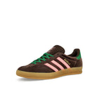 adidas Gazelle Indoor W Dark Brown / Glow Pink / Court Green Low Top Sneakers  Close Up | Overkill