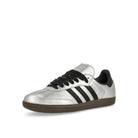 adidas Samba OG W Silver Metallic / Core Black / Gum 5 Low Top Sneakers  Close Up | Overkill