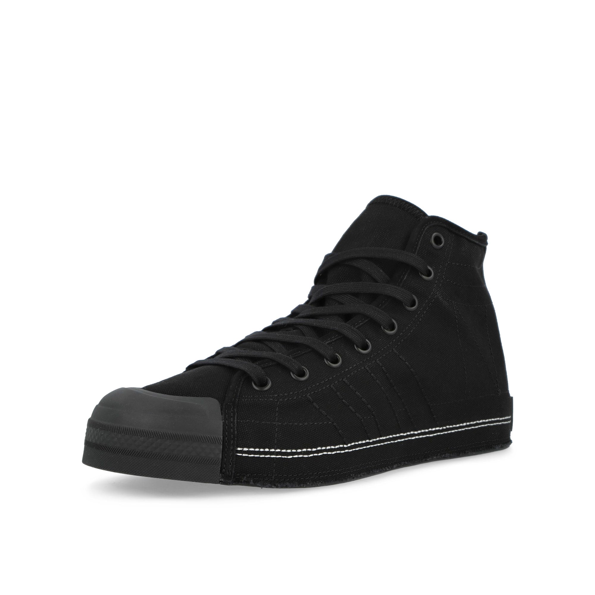 Neighborhood x Y-3 Nizza Hi Black / Black / Off White High Top Sneakers JP6454 Close-up | Overkill
