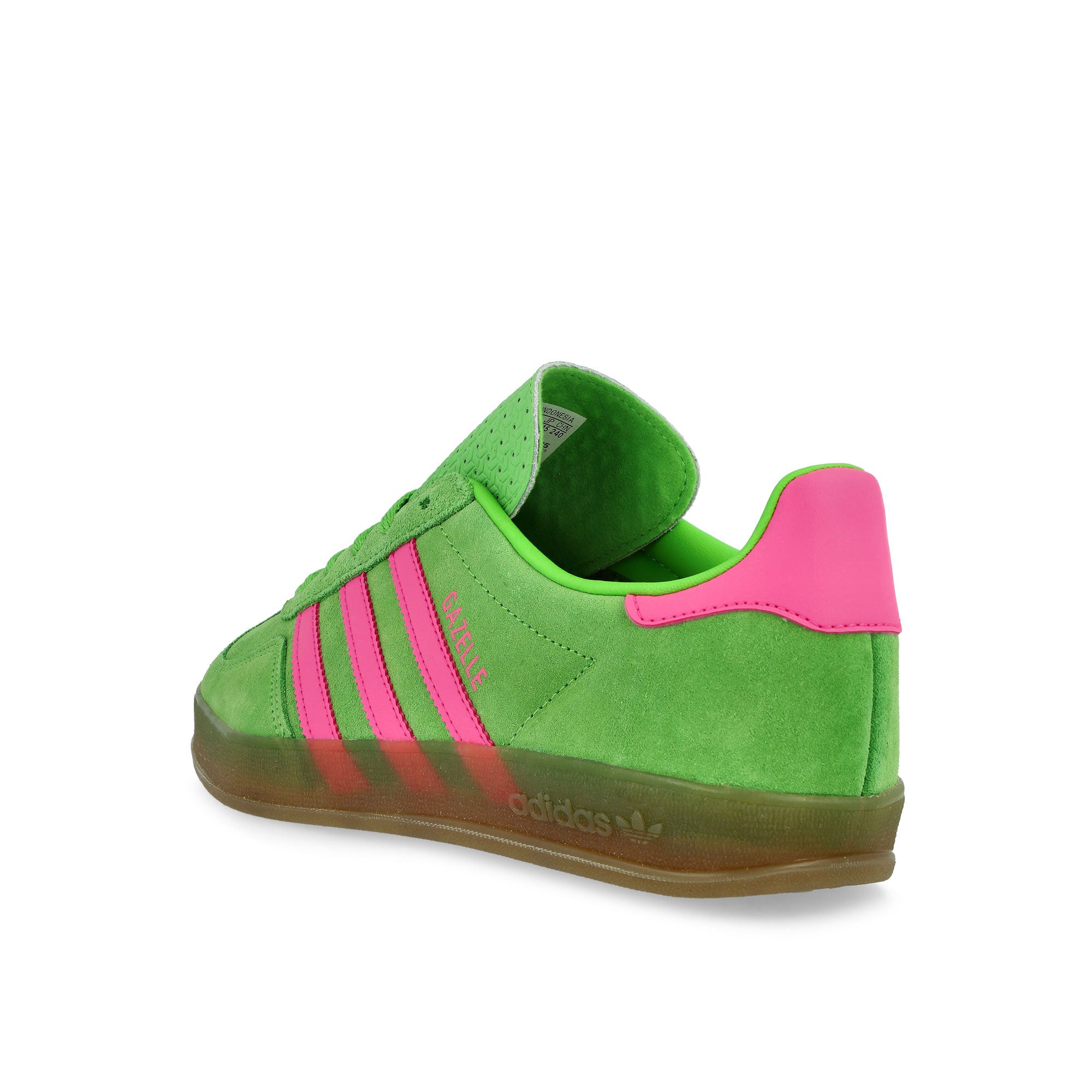 adidas Gazelle Indoor W Semi Lucid Lime / Lucid Pink / Gum 4 Low Top Sneakers JQ1794 Material | Overkill
