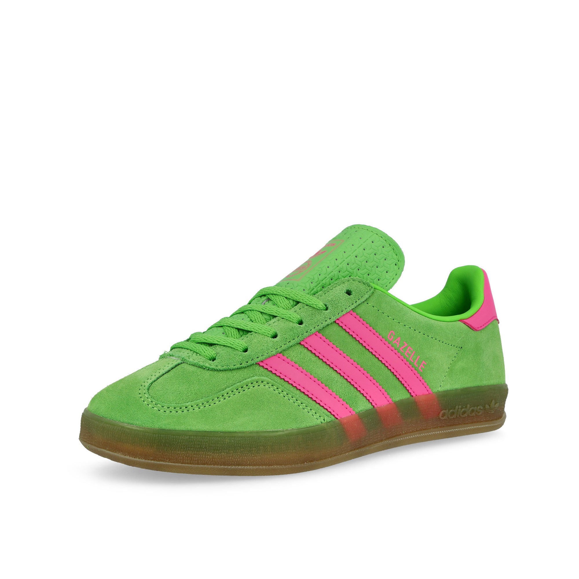 adidas Gazelle Indoor W Semi Lucid Lime / Lucid Pink / Gum 4 Low Top Sneakers JQ1794 Close-up | Overkill
