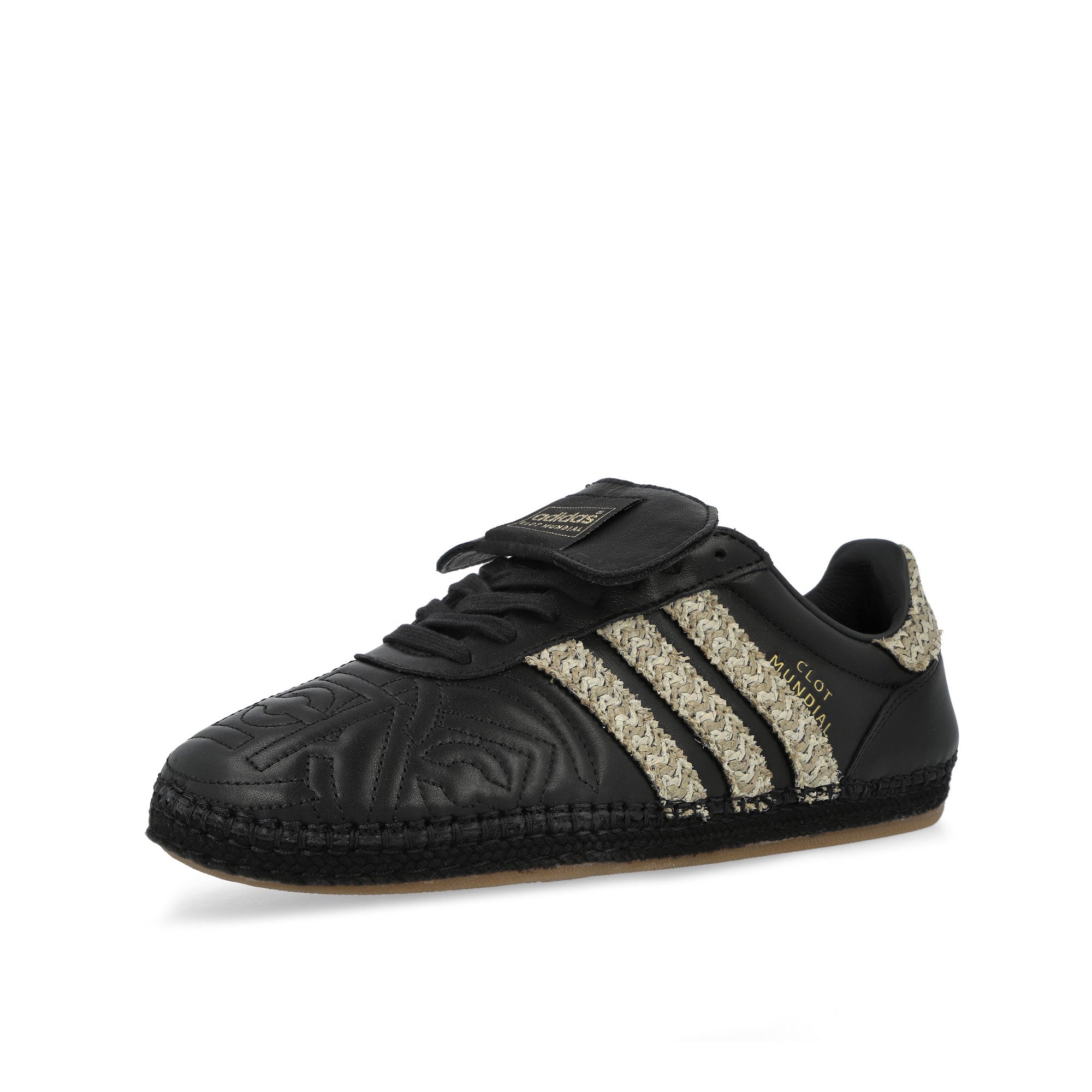 Clot by Edison Chen x adidas Mundial Core Black / Hemp / Core Black Low Top Sneakers JQ6823 Close-up | Overkill
