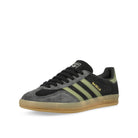 adidas Gazelle Indoor Core Black / Focus Olive / Carbon Low Top Sneakers JQ8399 Close-up | Overkill