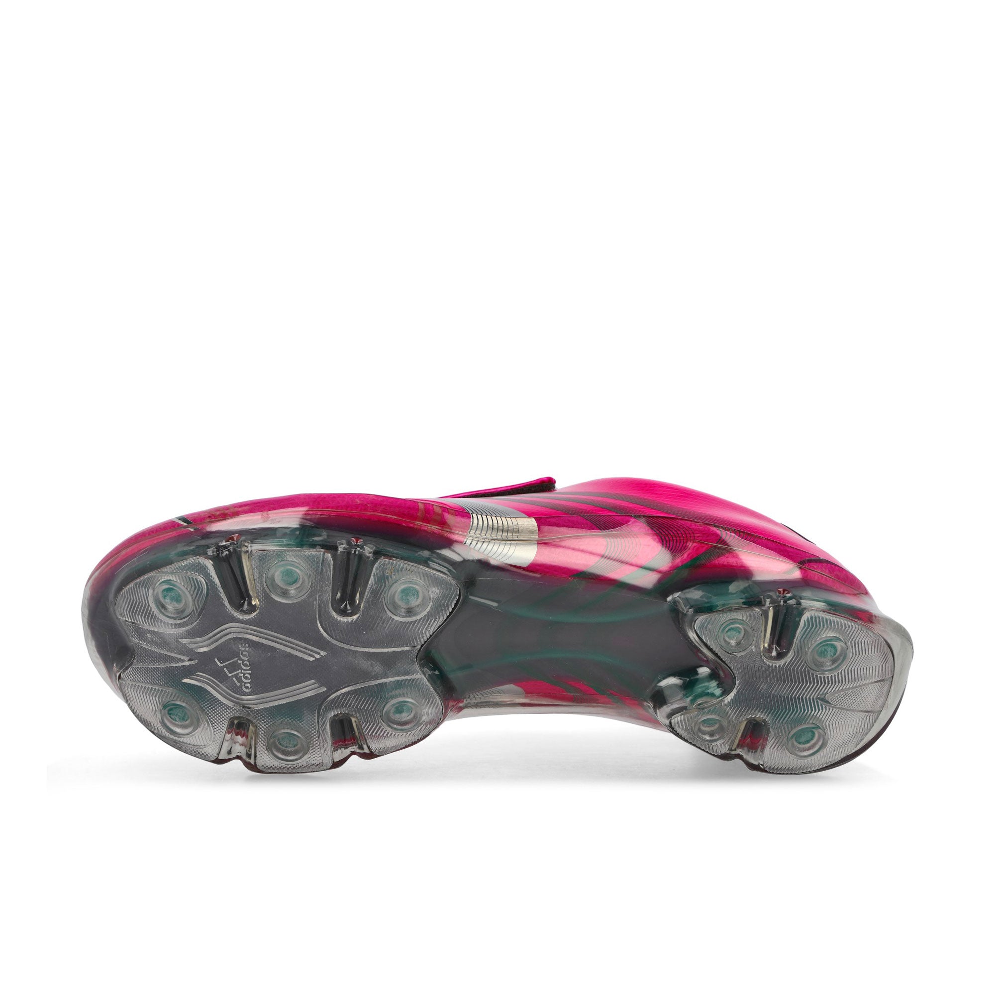 adidas F50 Adiframe W Shock Pink / Bold Green / Silver Metallic Low Top Sneakers JQ9556 Detail View 1 | Overkill
