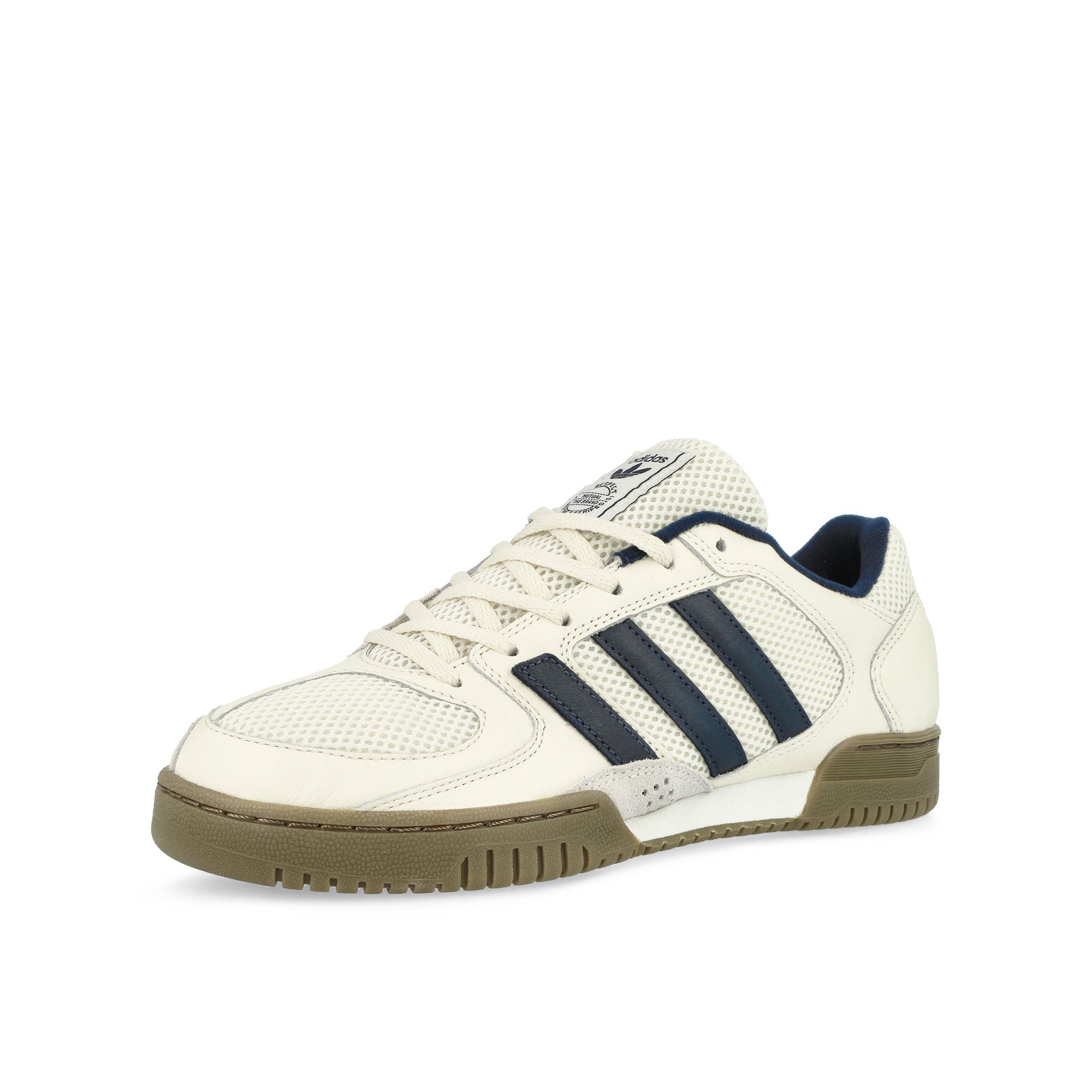 adidas Consortium Fechten Indoor Off White / Collegiate Navy / Crystal White Low Top Sneakers JR4606 Close-up | Overkill