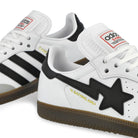 adidas BAPE x adidas Samba Footwear White / Core Black / Gum 5 Low Top Sneakers JR9245 Detail View 2 | Overkill
