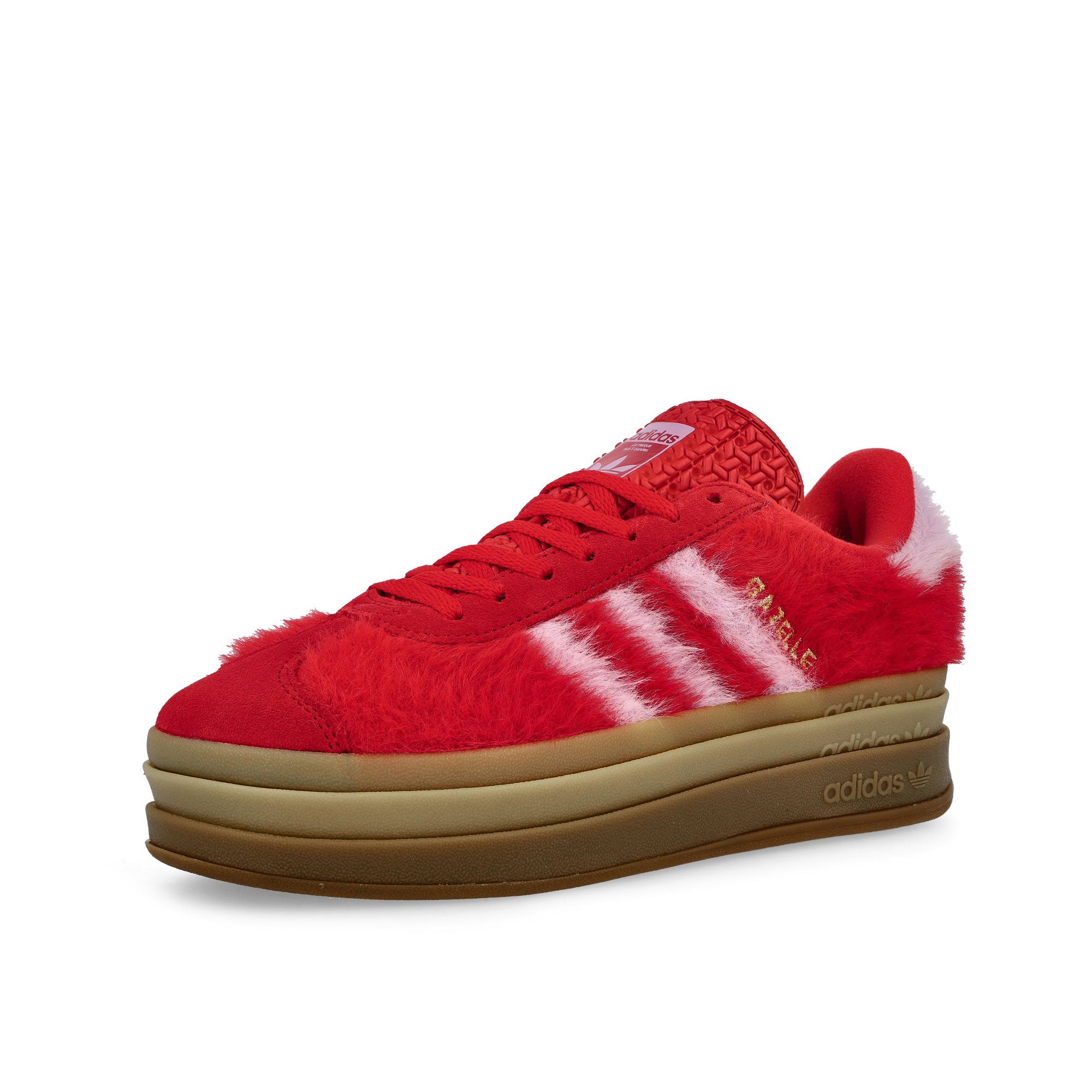 adidas Gazelle Bold W Better Scarlet / Bliss Lilac / Gold Metallic Low Top Sneakers JS3905 Close-up | Overkill
